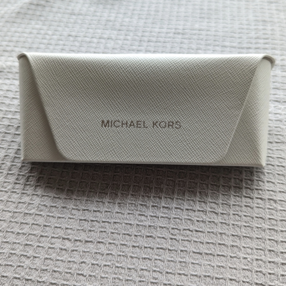 Michael Kors white eyeglass case